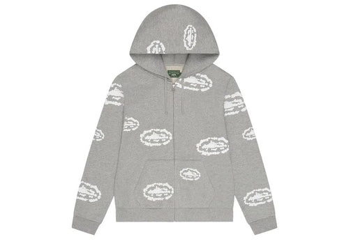 Corteiz x Denim Tears Island Wreath Zip Hoodie Heather Grey