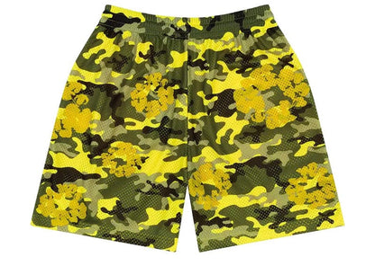 Denim Tears Camo Cotton Wreath Mesh Shorts Yellow