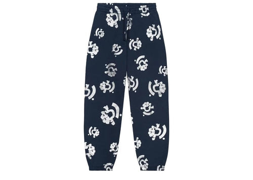 Denim Tears Cotton Sweatpants Sliver Print Blue