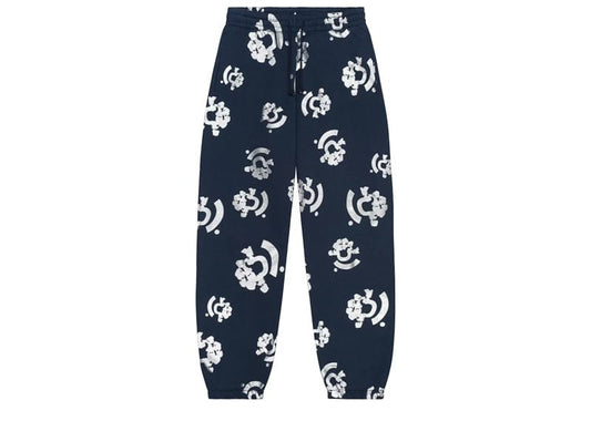 Denim Tears Cotton Sweatpants Sliver Print Blue