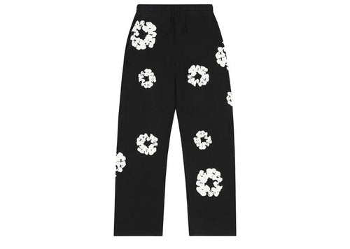 Denim Tears Cotton Wreath Open Hem Sweatpants Black