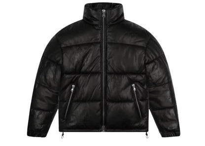 Denim Tears Embossed Leather Wreath Puffer Black
