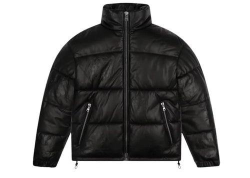 Denim Tears Embossed Leather Wreath Puffer Black
