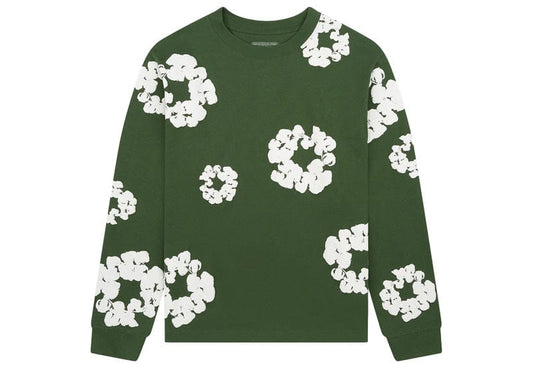 Denim Tears Long Sleeve Cotton Wreath T-shirt Green