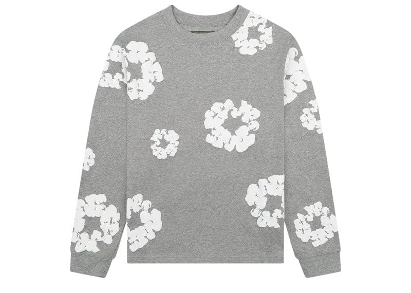 Denim Tears Long Sleeve Cotton Wreath T-shirt Grey