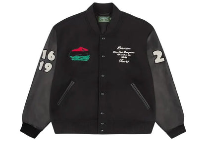 Denim Tears Peace Wreath Varsity Jacket Black