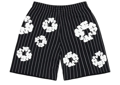 Denim Tears Pinstripe Wreath Sweatshort Black