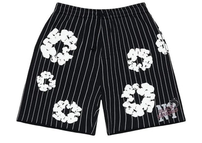 Denim Tears Pinstripe Wreath Sweatshort Black