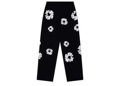 Denim Tears Rhinestone Cotton Wreath Sweatpants Black