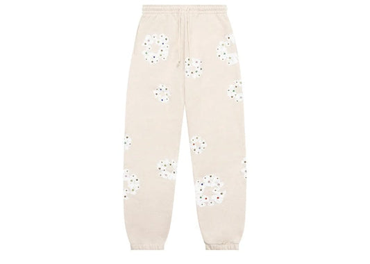 Denim Tears Rhinestone Cotton Wreath Sweatpants Oatmeal