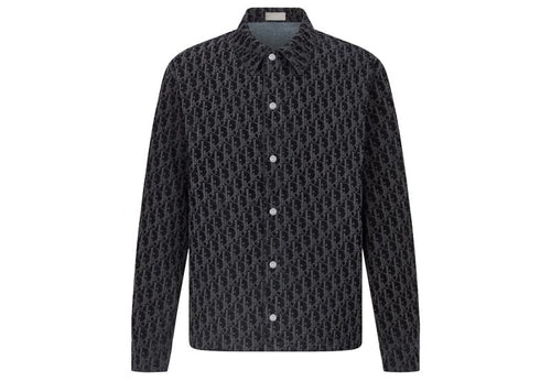 Dior Oblique Overshirt Blue Cotton-Blend Twill