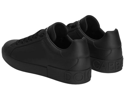 Dolce & Gabbana Bassa Vitello Nappato Portofino Sneaker Black