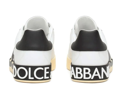 Dolce & Gabbana Calfskin Nappa Portofino DG Logo Print Sneaker Black/White/Vintage White