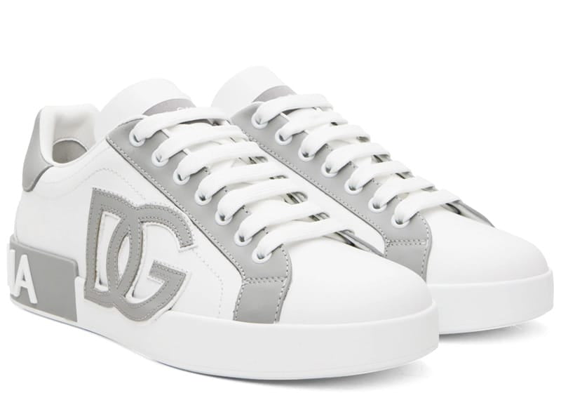 Dolce & Gabbana Calfskin Nappa Portofino Sneaker White/Grey
