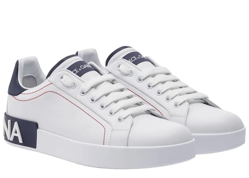 Dolce & Gabbana Calfskin Nappa Portofino Sneaker White/Navy