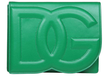 Dolce & Gabbana Calfskin DG Logo Crossbody Bag Green