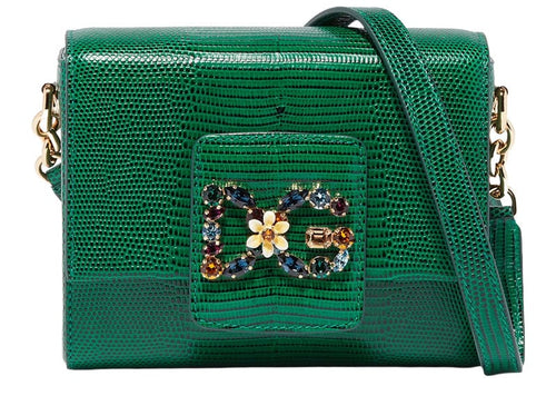 Dolce & Gabbana Mini Iguana Millennials Shoulder Bag Green