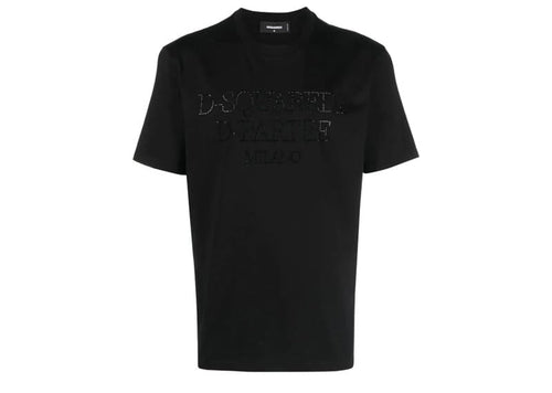 DSquared2 D-Partée Crystal Logo Tee Black