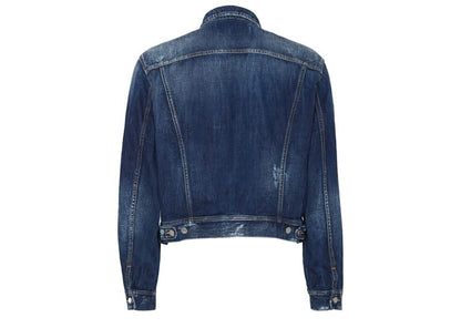 DSquared2 Logo Patch Washed Denim Jacket Blue