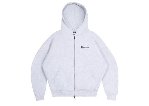 Episodes Tag Zip-Up Hoodie Light Grey