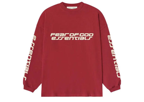Fear of God Essentials 90's Long Sleeve Tee Crimson