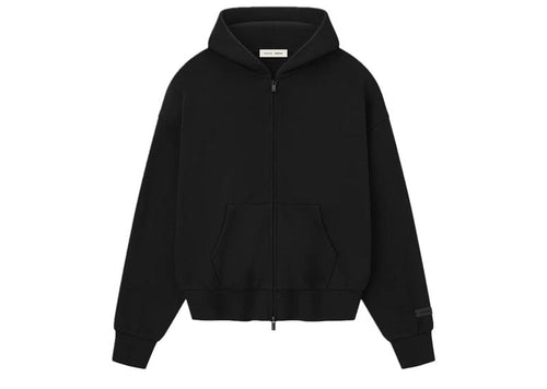 Fear of God Essentials Classic Fleece Zip-Up Hoodie Jet Black