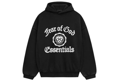 Fear of God Essentials Heavy Fleece Vintage Shrunken Hoodie Black