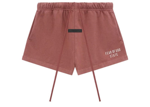 Fear Of God Essentials Heavy Jersey Soccer Shorts Crimson