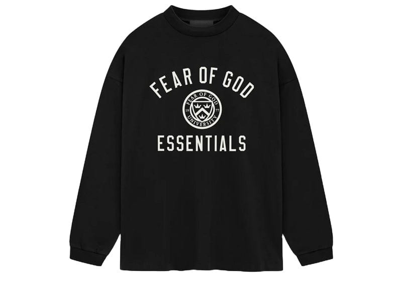 Fear of God Essentials Jersey Long Sleeve Tee (FW24) Black