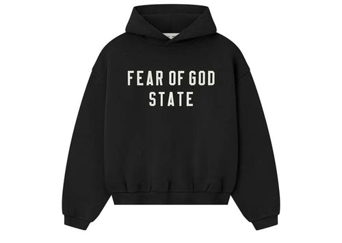 Fear of God Essentials Kids 90's Fleece Hoodie Jet Black (4/5 Years)