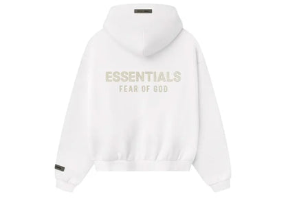 Fear of God Essentials Kids Classic Fleece Zip-Up Hoodie Cloud White (6/7 Years)