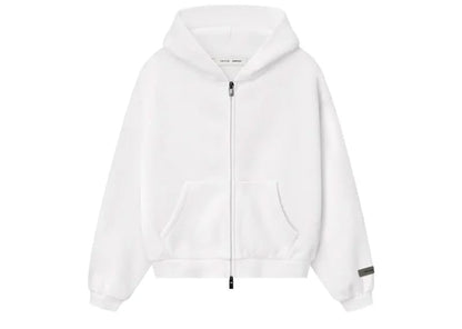 Fear of God Essentials Kids Classic Fleece Zip-Up Hoodie Cloud White (6/7 Years)