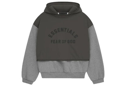 Fear of God Essentials Nylon Fleece Hooded Sweater Dark Heather Oatmeal/Ink