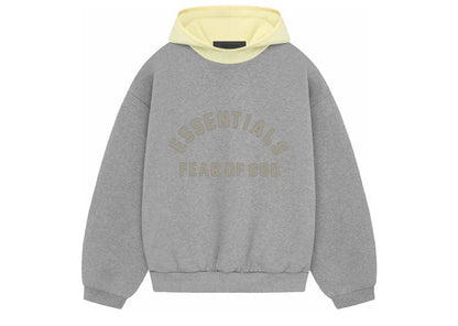 Fear of God Essentials Nylon Fleece Hoodie Dark Heather Oatmeal/Garden Yellow