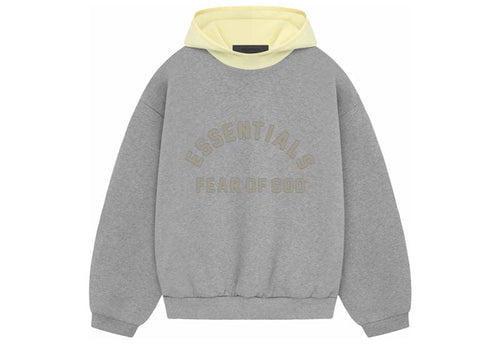 Fear of God Essentials Nylon Fleece Hoodie Dark Heather Oatmeal/Garden Yellow