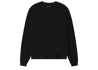 Fear of God Essentials Waffle Crewneck 90's Sweater Vintage Black