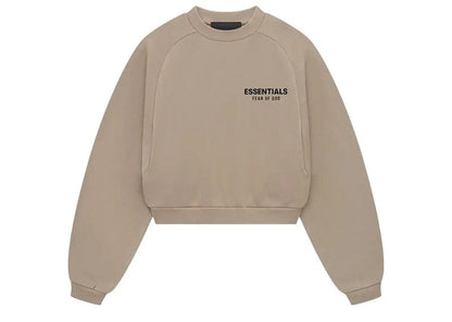 Fear of God Essentials Women's Fleece Cropped Crewneck Desert Sand