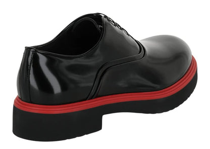 Ferragamo Fiorino Leather Derby Loafers Black