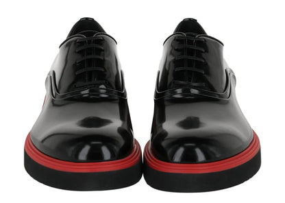 Ferragamo Fiorino Leather Derby Loafers Black