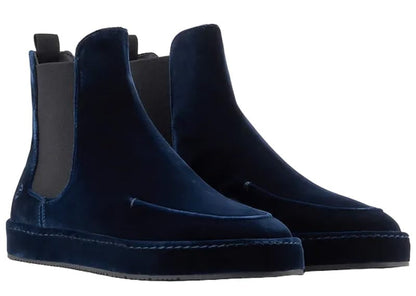 Giorgio Armani Velvet Ankle Boot Navy