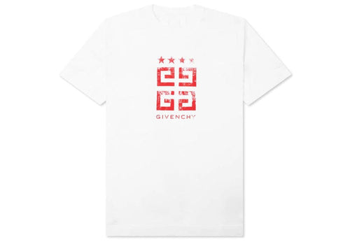 Givenchy 4G Stamp Logo T-Shirt White/Red