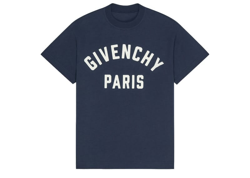 Givenchy Logo Embroidered Tee Navy
