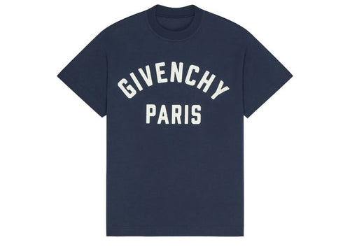 Givenchy Logo Embroidered Tee Navy