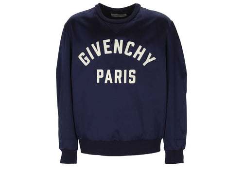 Givenchy Satin Sweater Logo Navy