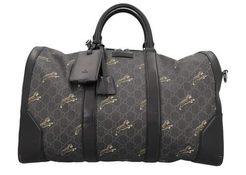 Gucci GG Supreme Tigers Duffle Bag Black/Grey