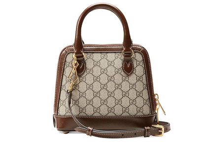 Gucci Horsebit 1955 Mini Top Handle Bag Beige/Ebony