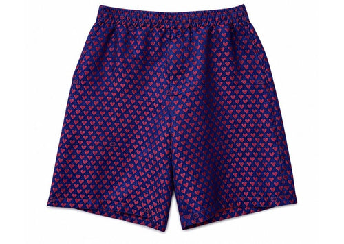 Gucci Love Heart Print Sweatshorts Navy Blue Red