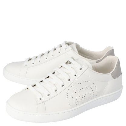 Gucci Perforated Interlocking G Leather Ace Low Top White