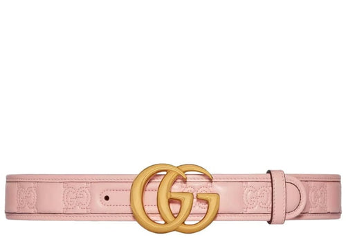 Gucci Pink GG Marmont Matelassé Belt 110/44