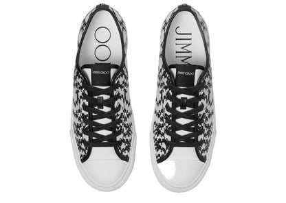 Jimmy Choo Palma/M Distorted Logo Jacquard Sneakers White/Black